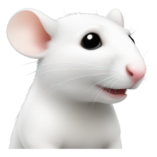 white rat , black nose sticker