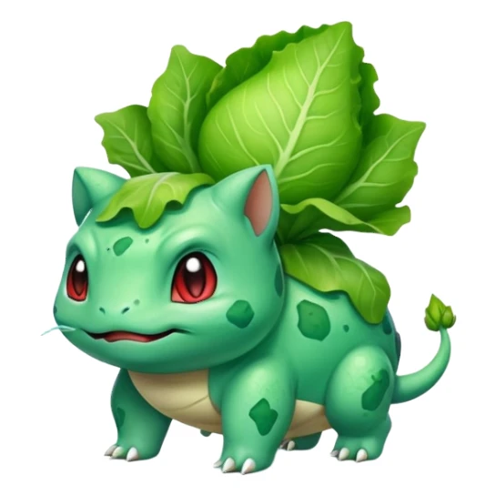 Bulbasaur with a lettuce-bulb on back  sticker