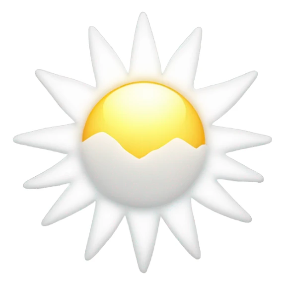 Bright white sun sticker