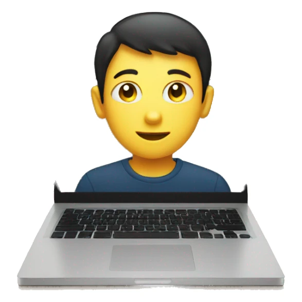 A boy with square shaped face on window laptop sticker