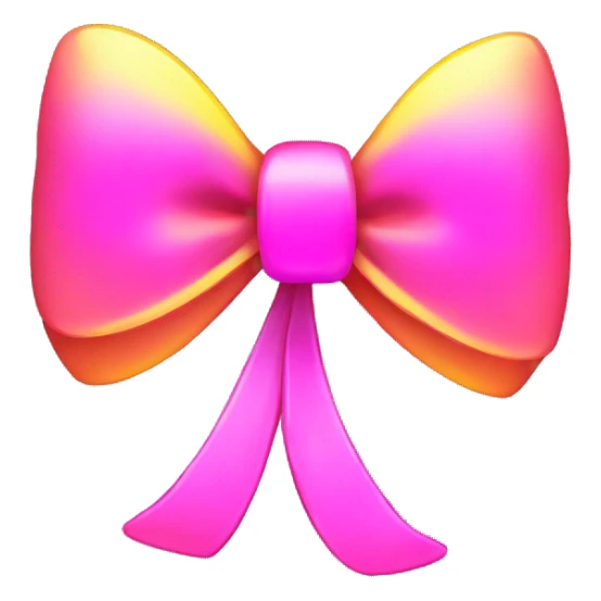 bow with neon highlight sticker