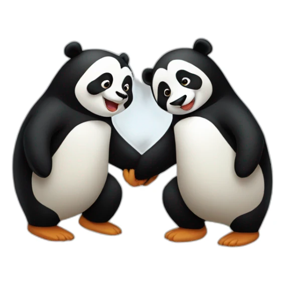 pinguin-and-panda-holding-hands sticker
