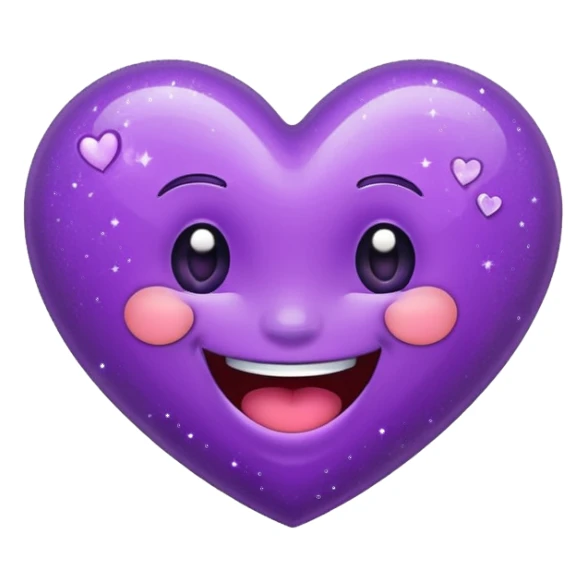 Laughing Glittery purple heart sticker