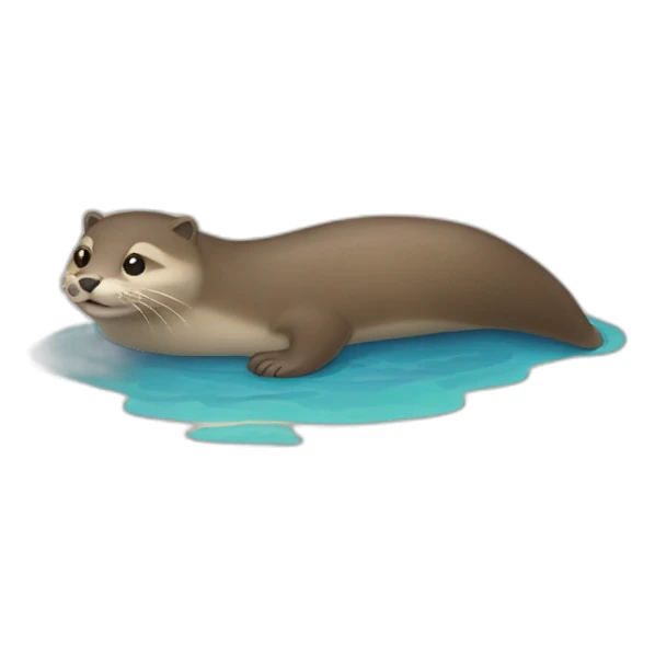 Chat sur le dos d'une loutre sticker