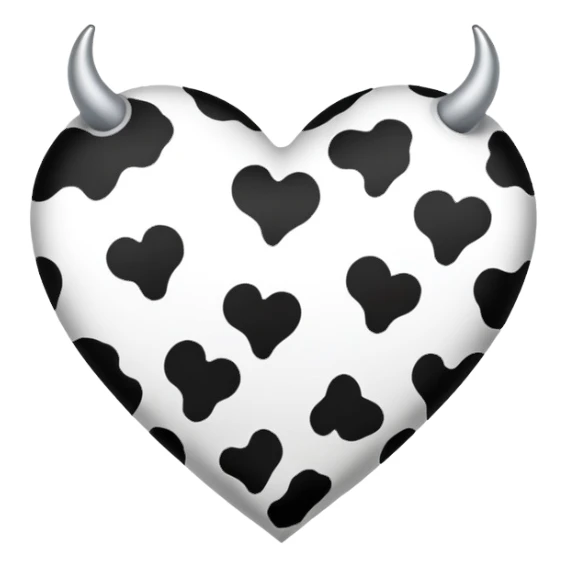 cow print heart sticker
