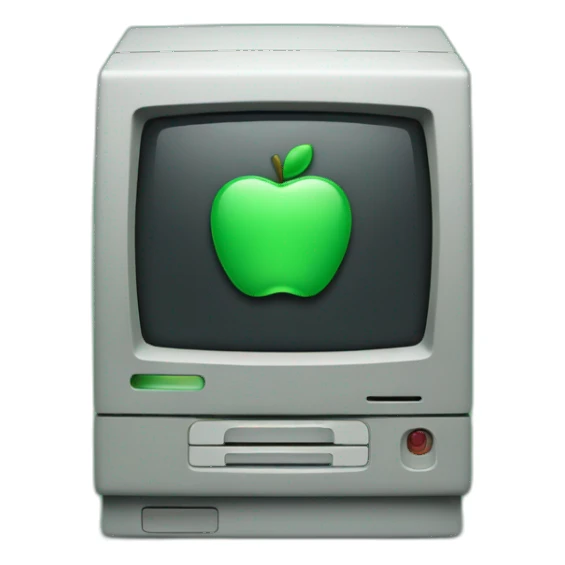 a macintosh on an emeral background sticker