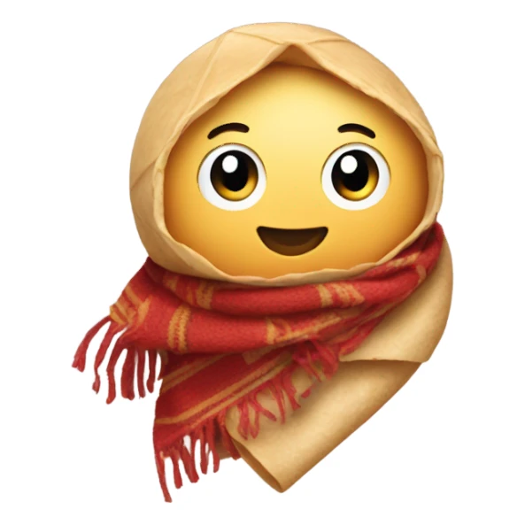 Burrito wearing a scarf sticker