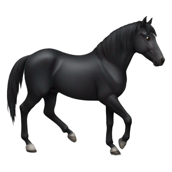 a completely black horse  sticker