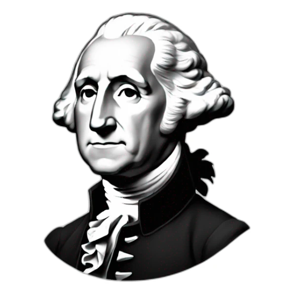 George Washington Black and White sticker