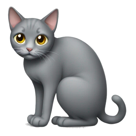 a grey cat peeing on floor sticker
