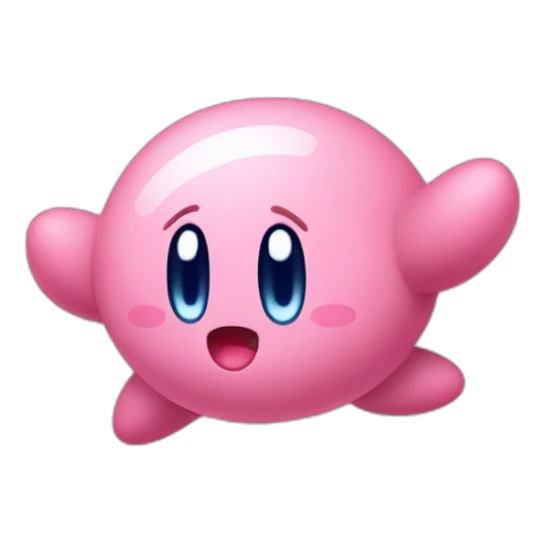 cute classic Kirby jumping sticker