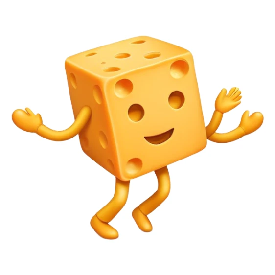 A block of cheese dancing sticker