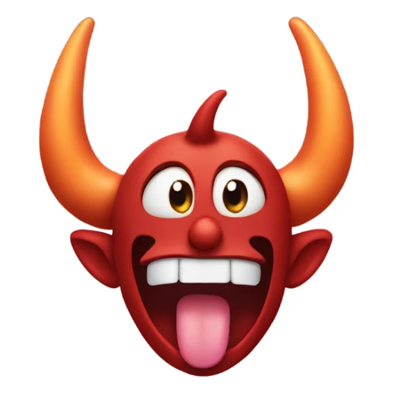 Face using fingers to make devil horns while sticking out tongue sticker