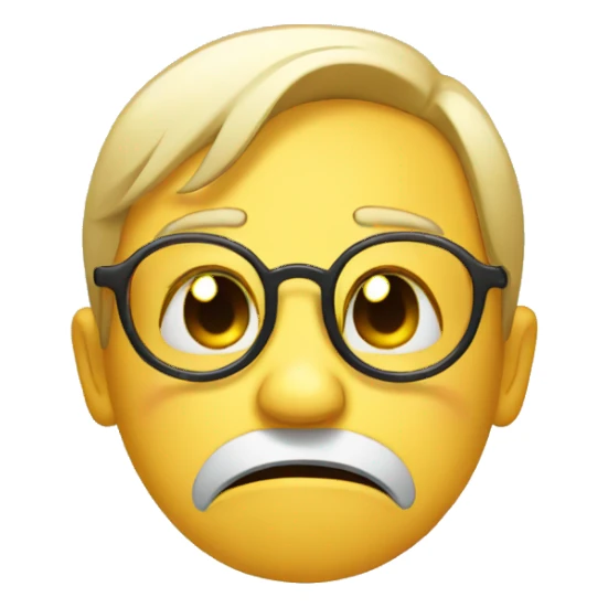 Crying emoji with glasses sticker