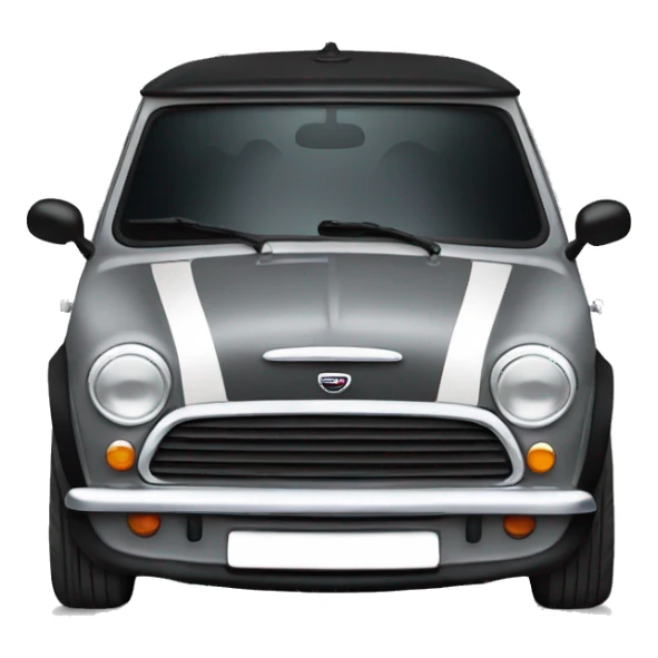 Grey mini cooper with black bonnet stripes sticker