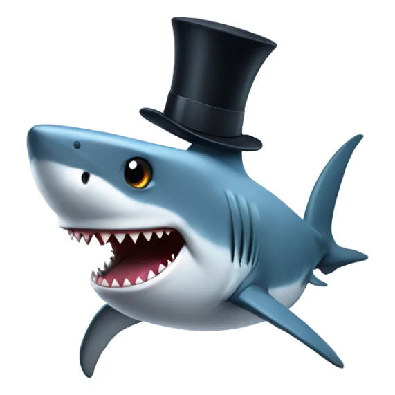 Shark with a top hat sticker