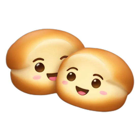 two breakfast buns hanging out and cuddling sticker