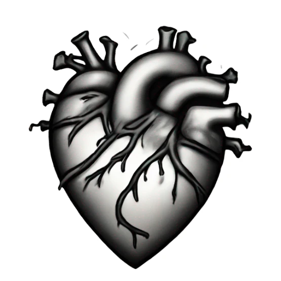heart in tattoo style graphics sticker