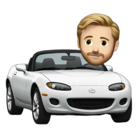 Ryan gosling driving Mazda miata sticker