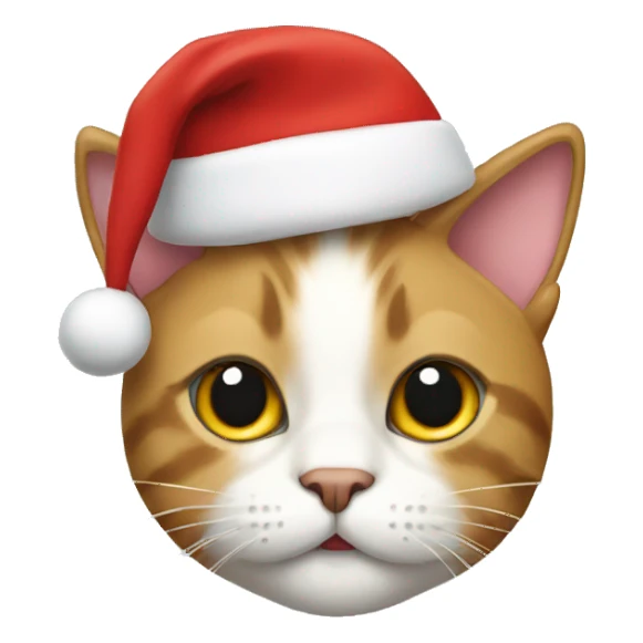 Cat wearing a Christmas hat  sticker