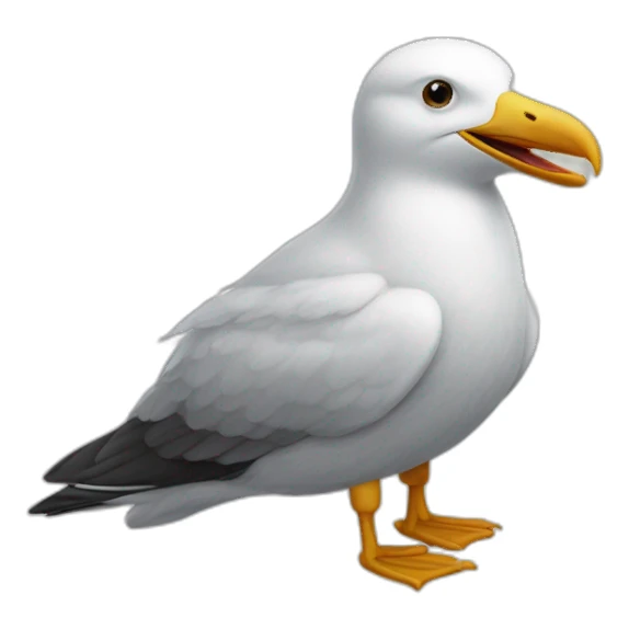 Une mouette posé sur un ours sticker