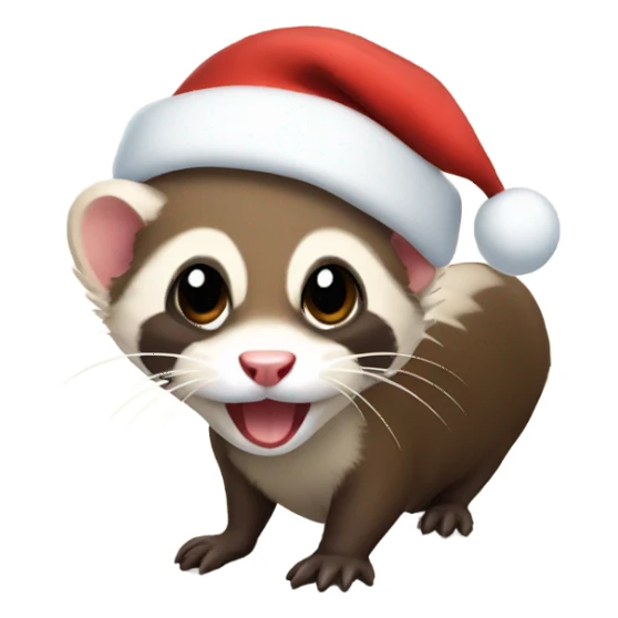 ferret with santa hat sticker