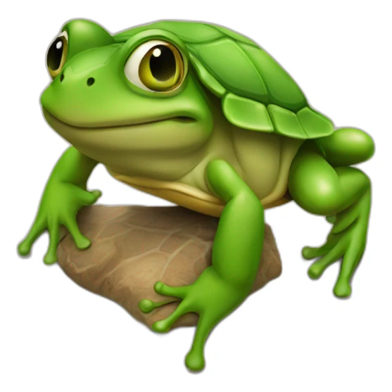 Grenouille sur tortue sticker