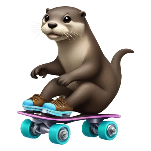 Otter on roller skates sticker