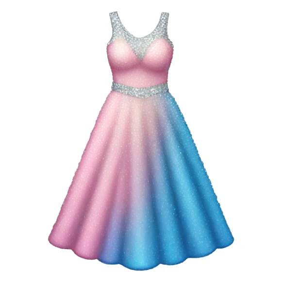 sparkly light pink and blue dress  sticker