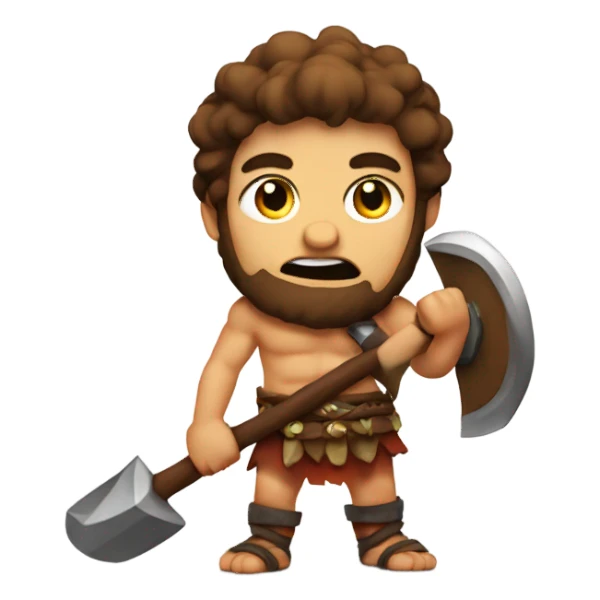 barbarian with big axe and fire  sticker