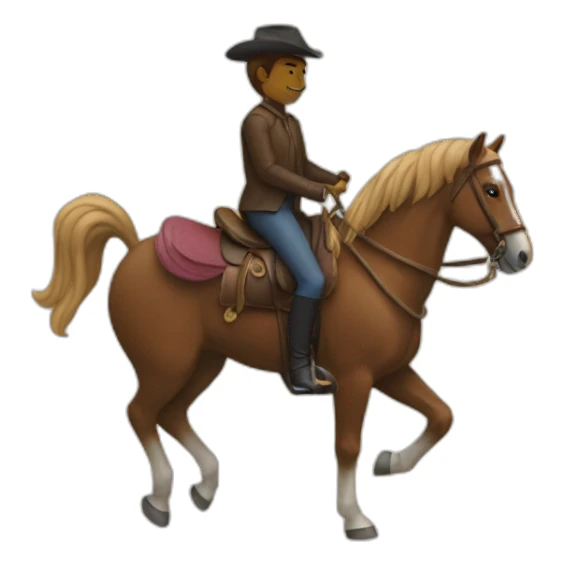 two people on a horse sticker