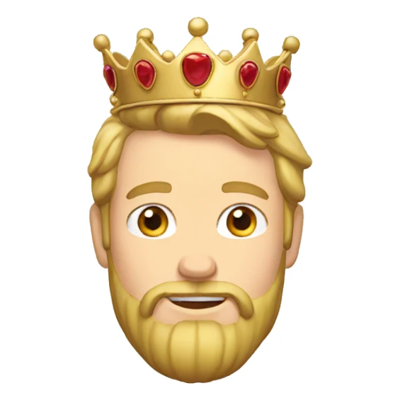 blond man with a beard and a crown sticker
