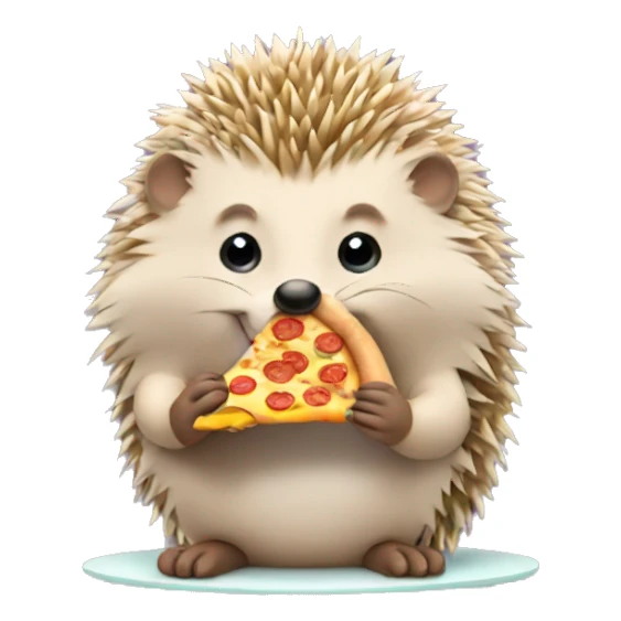 Hedgehog eating Pizza  sticker