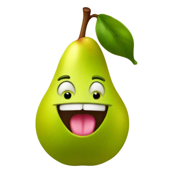 pear with big tongue sticker