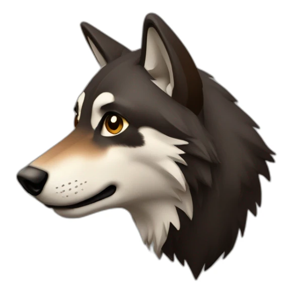 Loup noir et marron  sticker