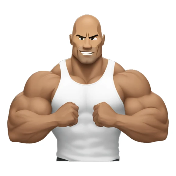 the rock double biceps holding lightning bolts sticker