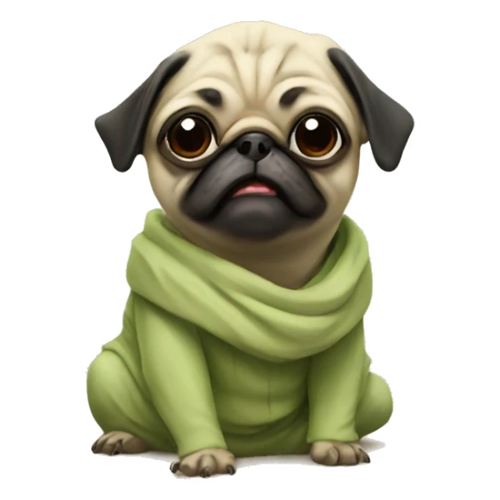 Yoda pug sticker