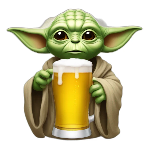 Yoda qui boit une bière sticker