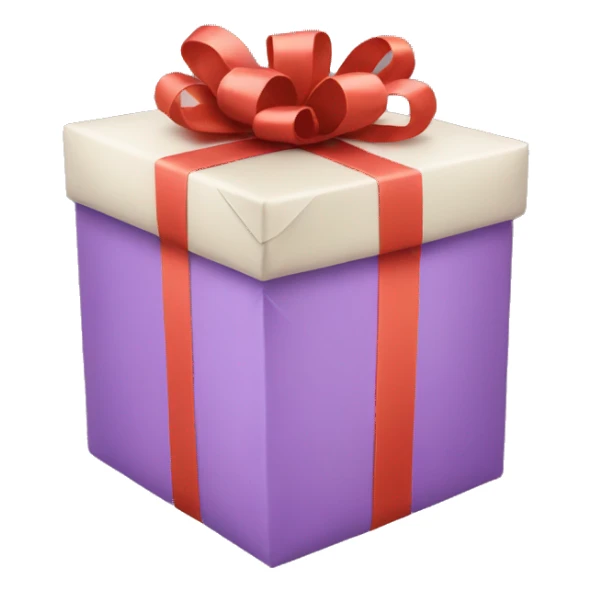 Wrapped gift with ribbon sticker