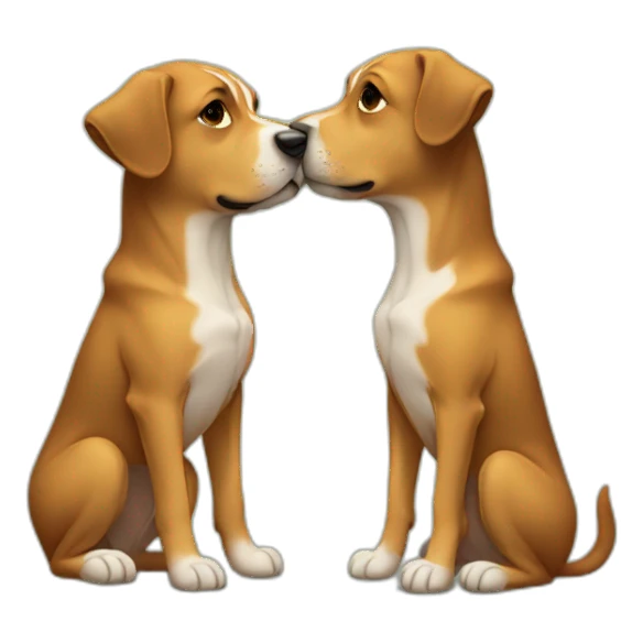 Dogs kissing sticker