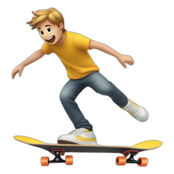 skateboard in mid-air sticker