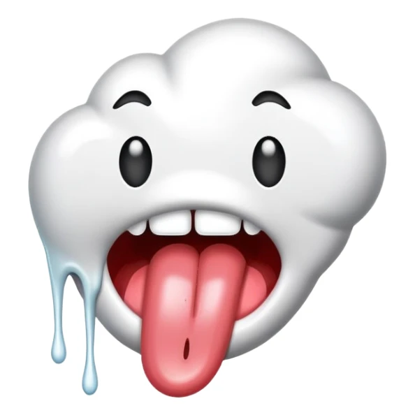 Tongue with white paint sticker