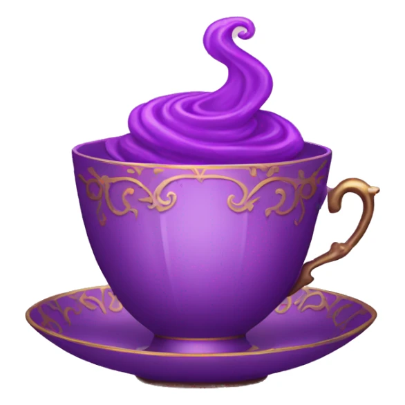 Fancy purple teacup sticker