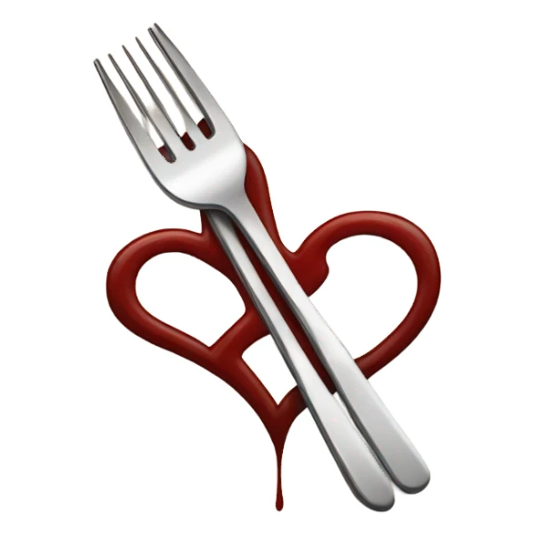 fork with a broken heart sticker