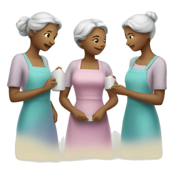 three caring women sticker