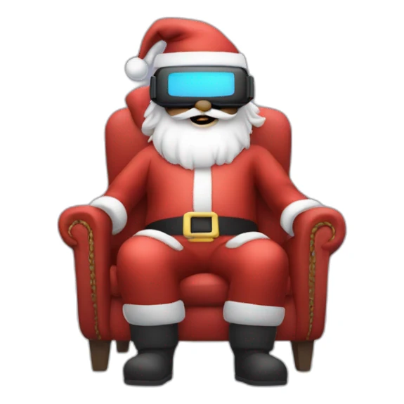 Santa in vr headset on sofa sticker