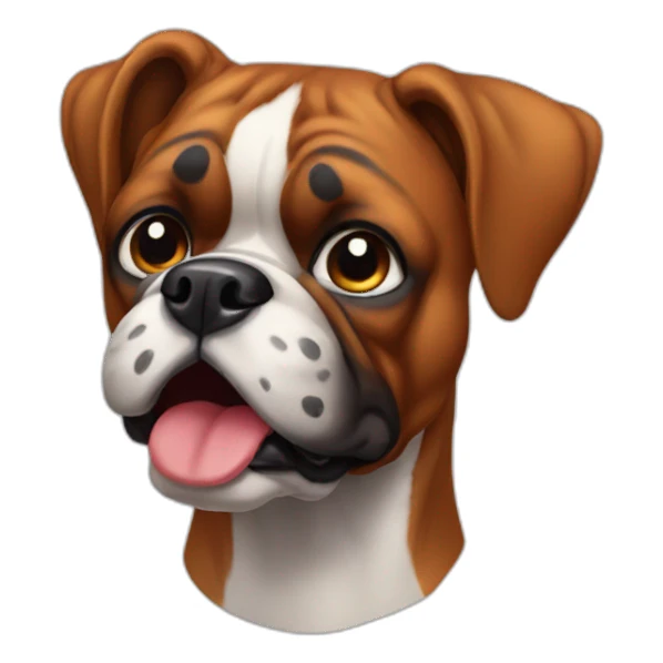 Boxer dog clown face sticker
