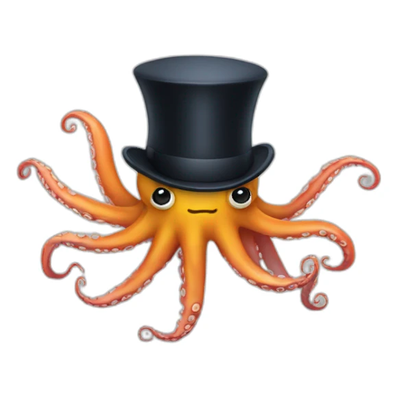 Octopus with a top hat sticker