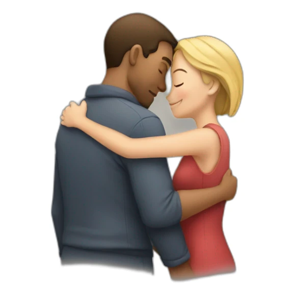 Man and woman intimate hug sticker