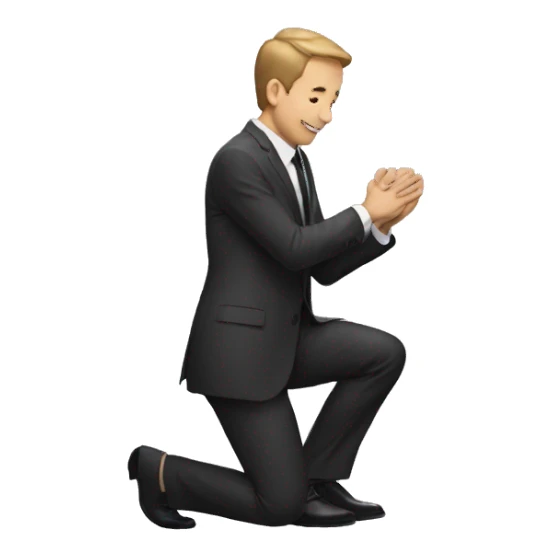 Man in suit on knees proposing  sticker